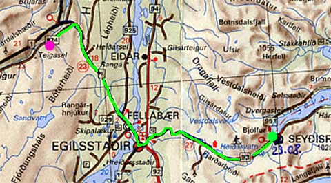 Von Seyðisfjörður nach Teigasel