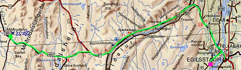 Von Möðrudalur nach Egilstaðir